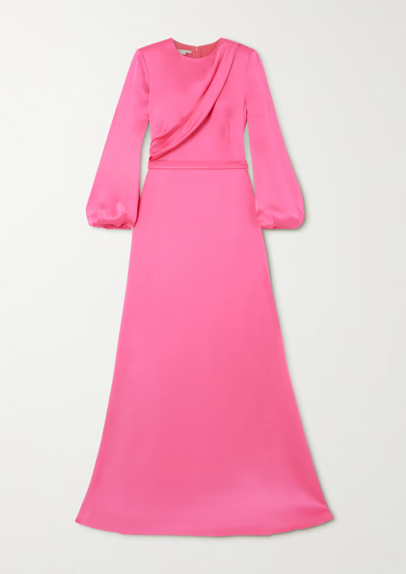 Asymmetric Draped Satin Gown