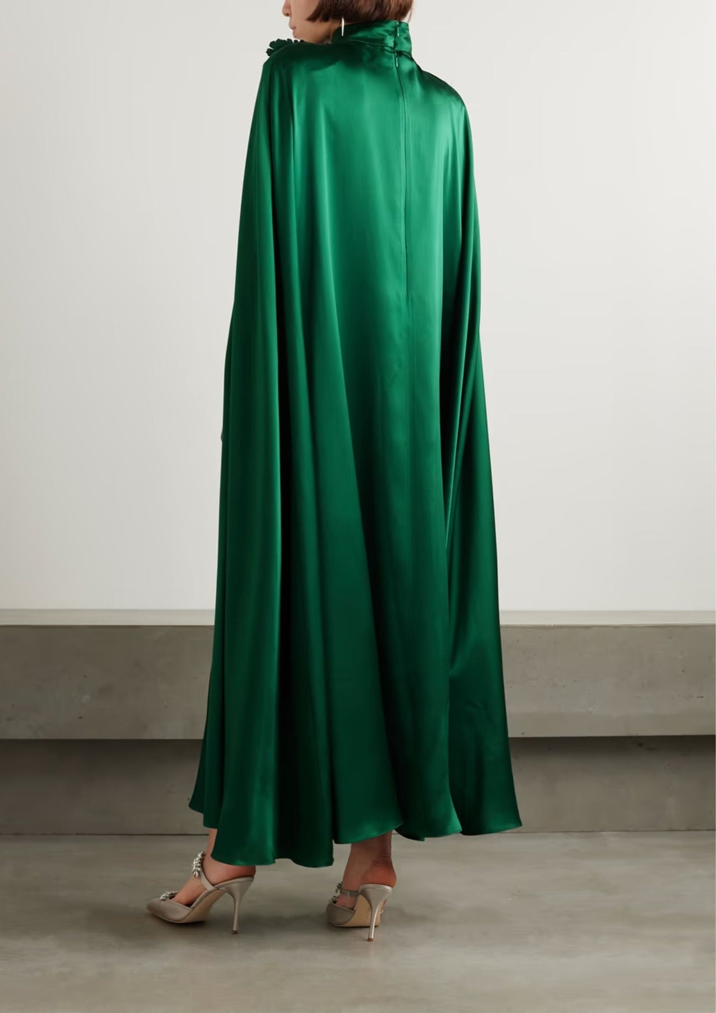 Cape Satin Gown