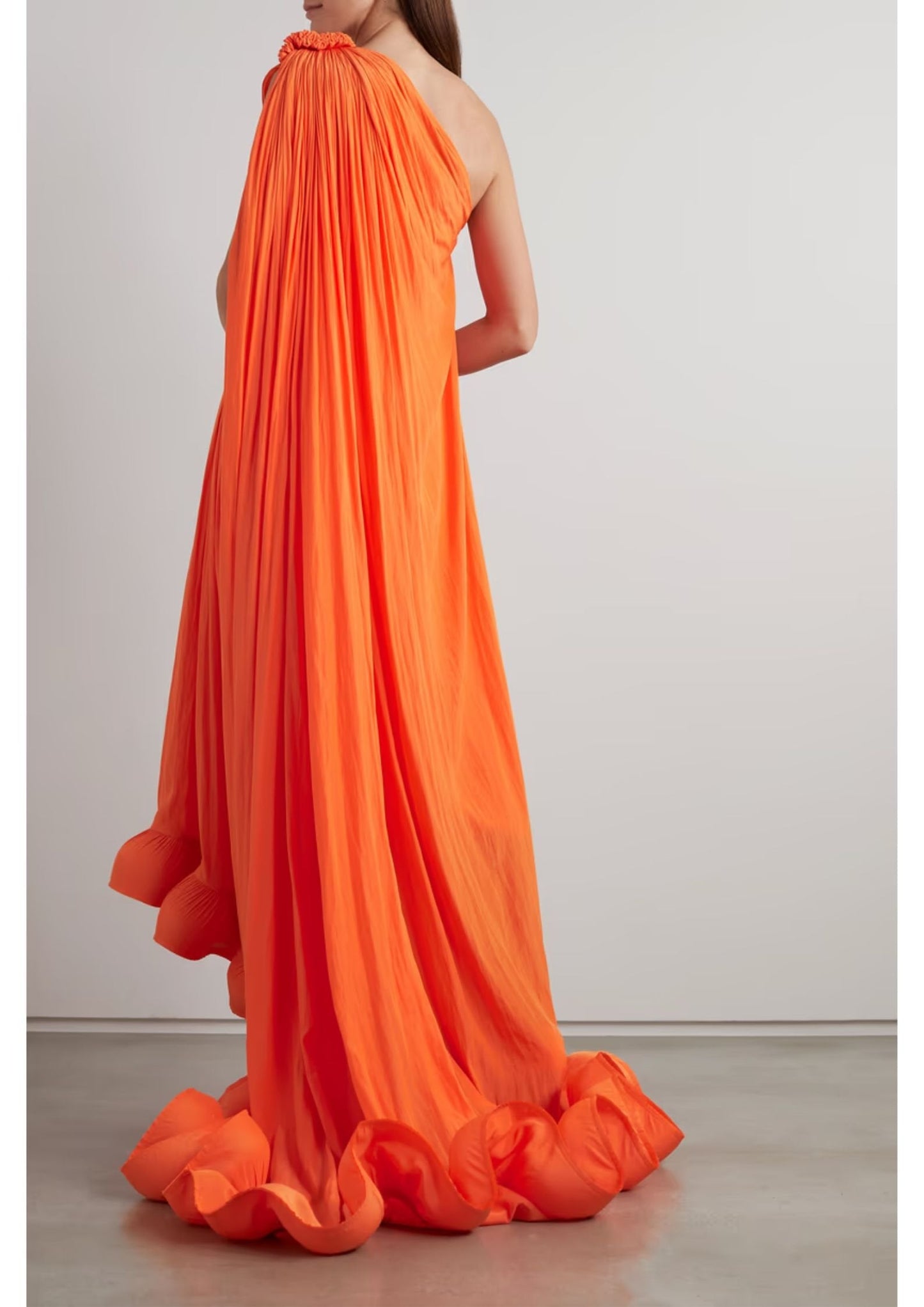One-Shoulder Ruffled Gown