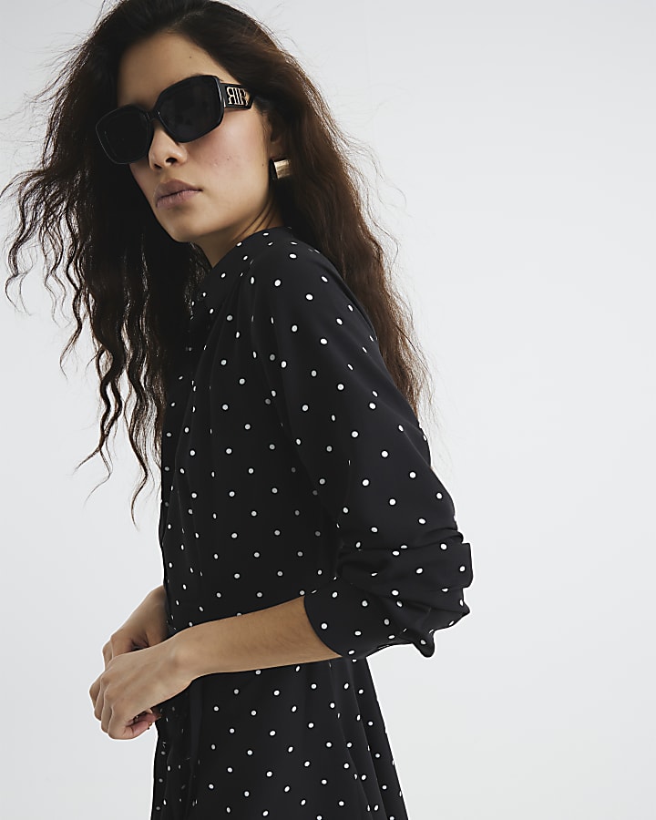 Polka Mini Shirt Dress