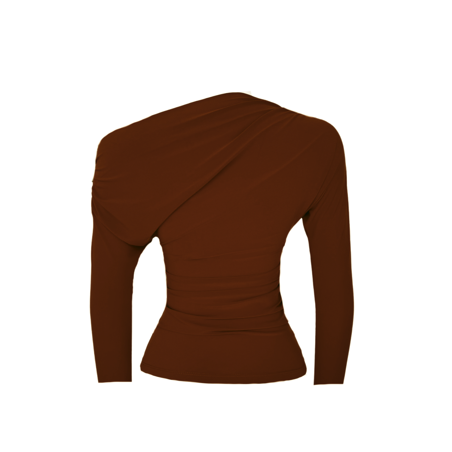 Mocha Muse Collar Draped Top