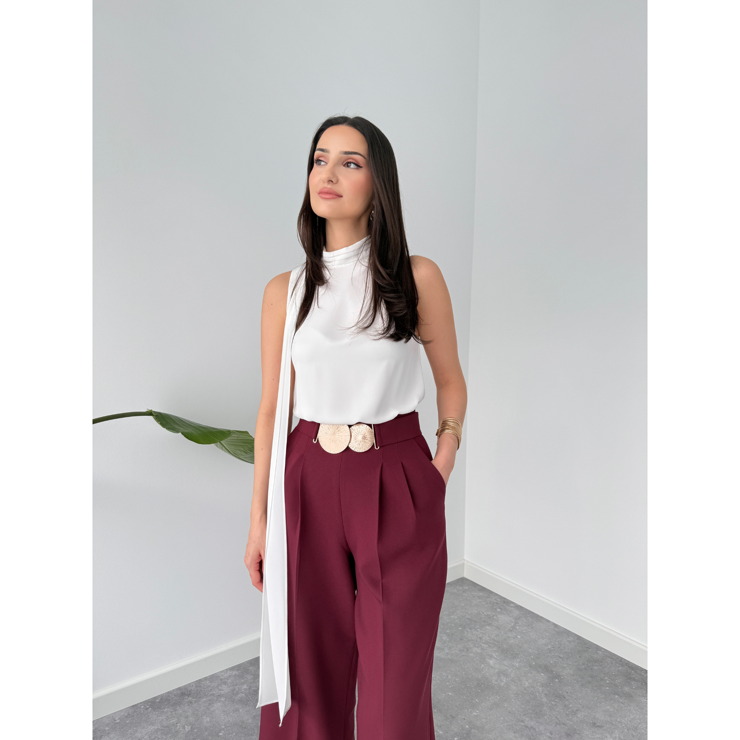 Crisp Crease Wide Leg Trouser