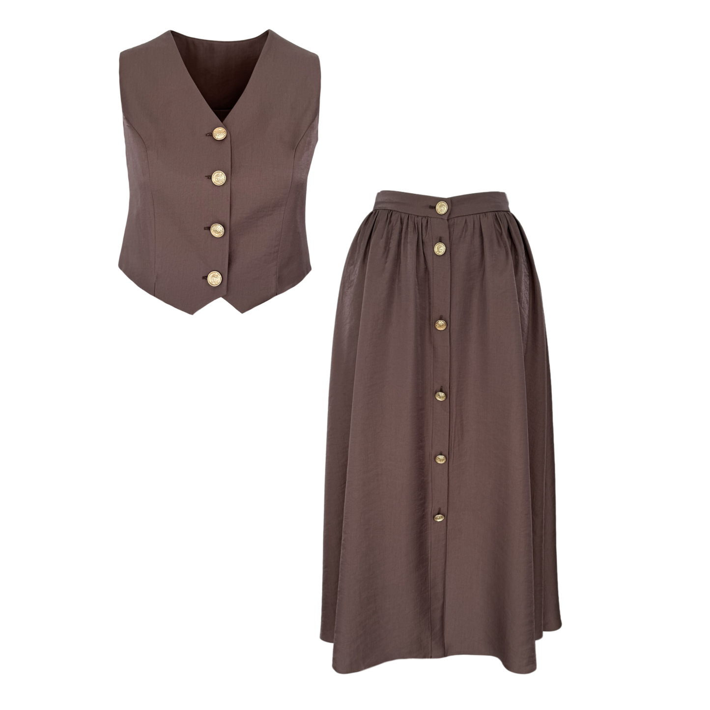 Gold Button Detailed Tencel Set