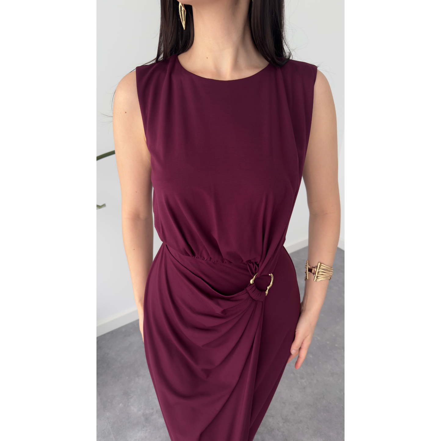 Muse Draped Midi Dress