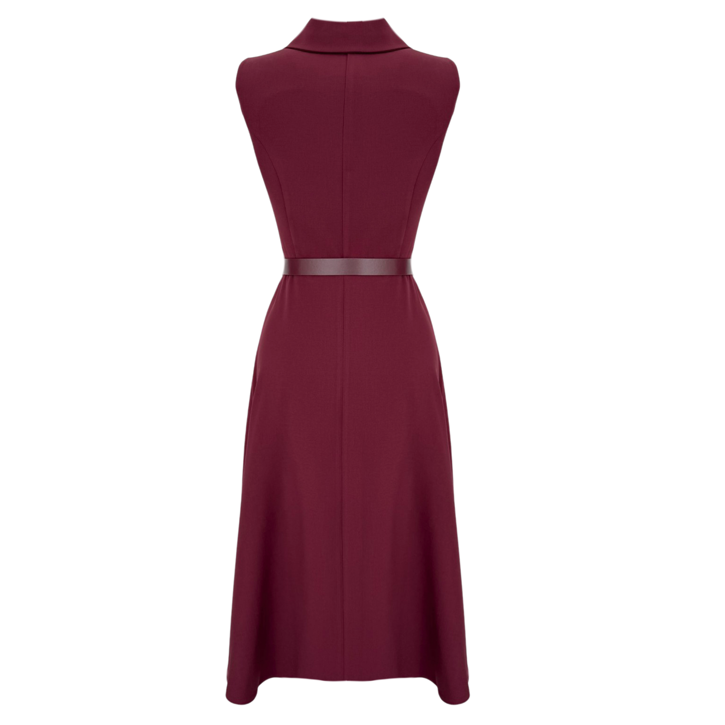 Garnet Elegance Belted Dress