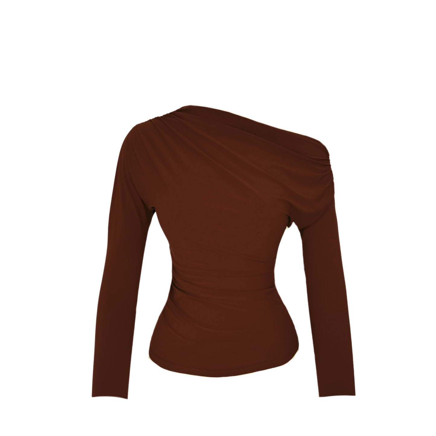 Mocha Muse Collar Draped Top