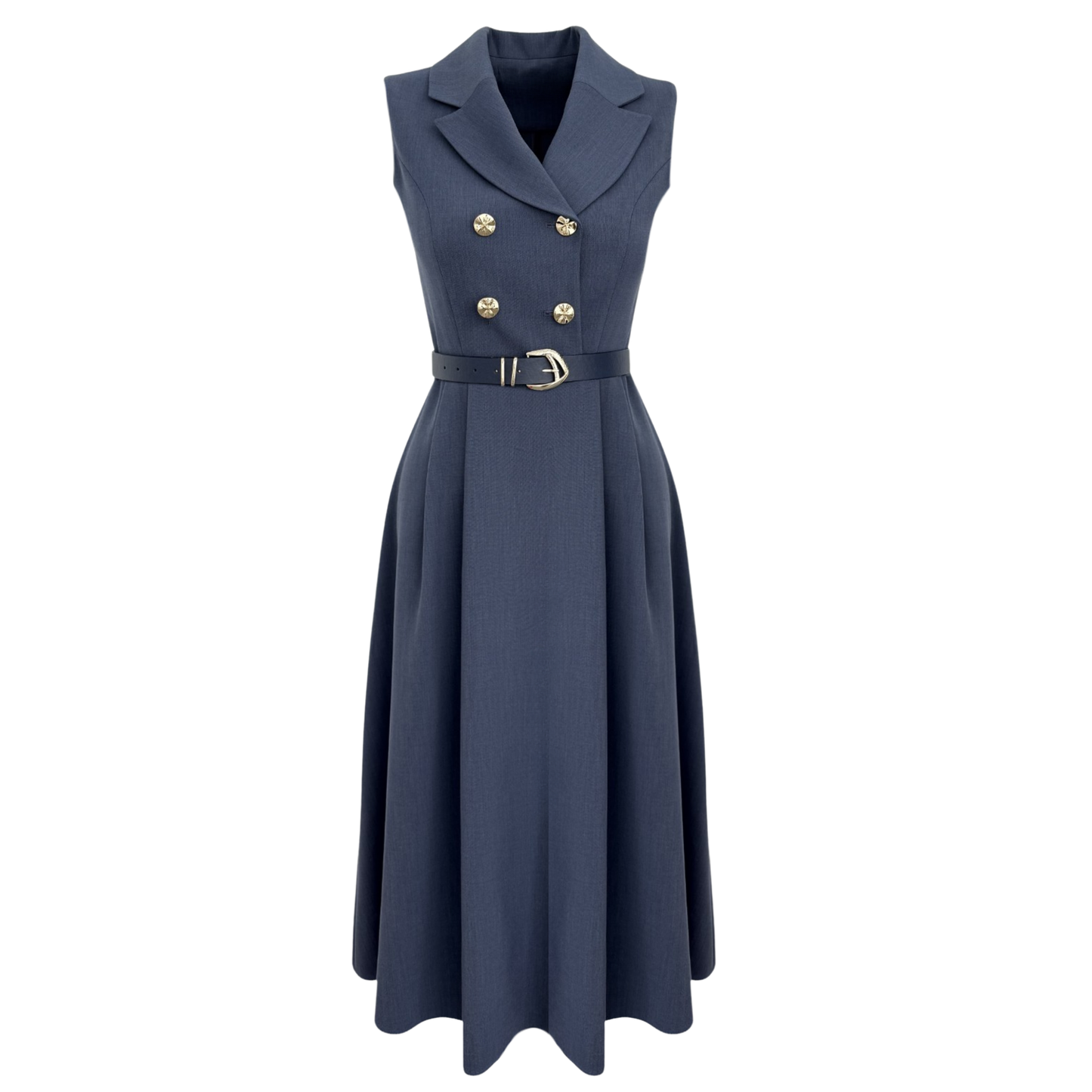 Garnet Elegance Belted Dress