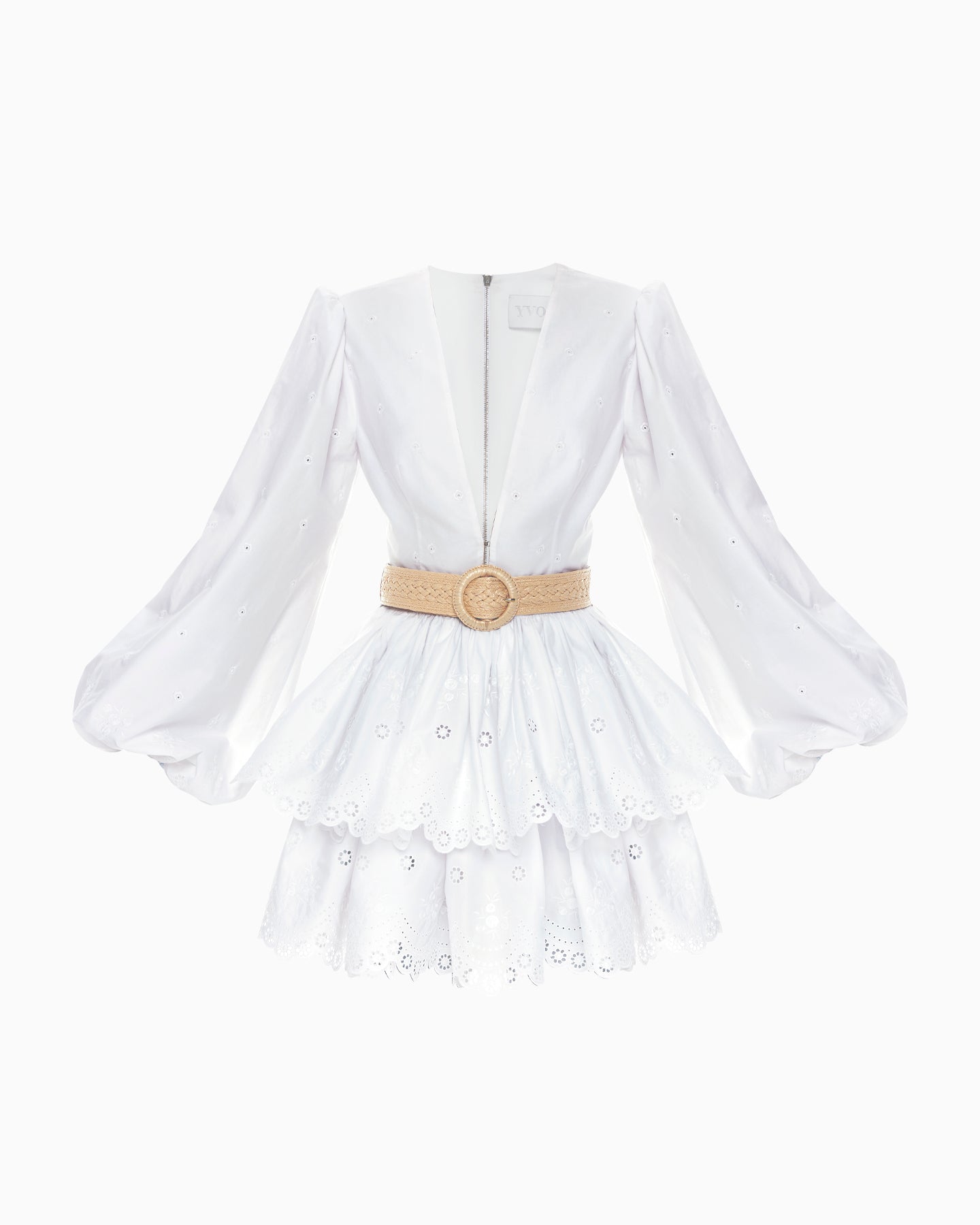 White V-Neck Dress