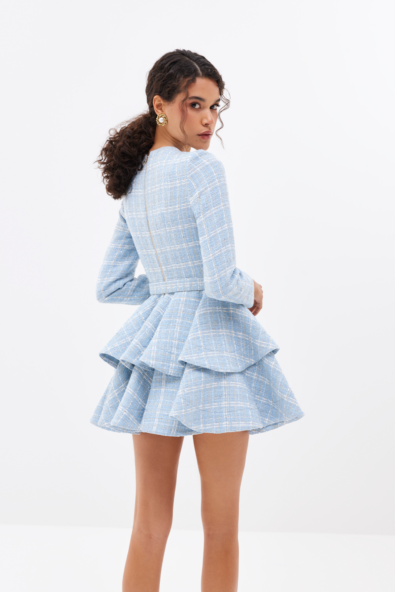Blue Tweedia Mini Dress