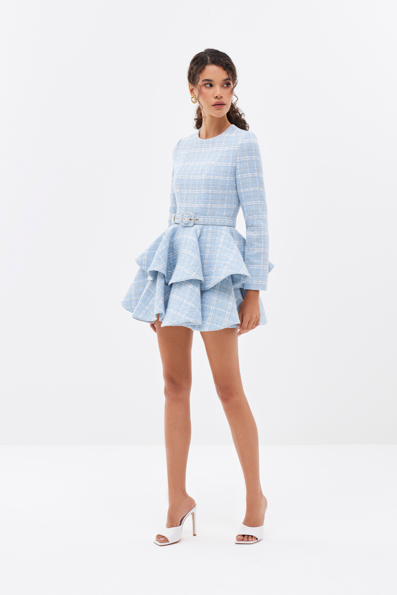 Blue Tweedia Mini Dress