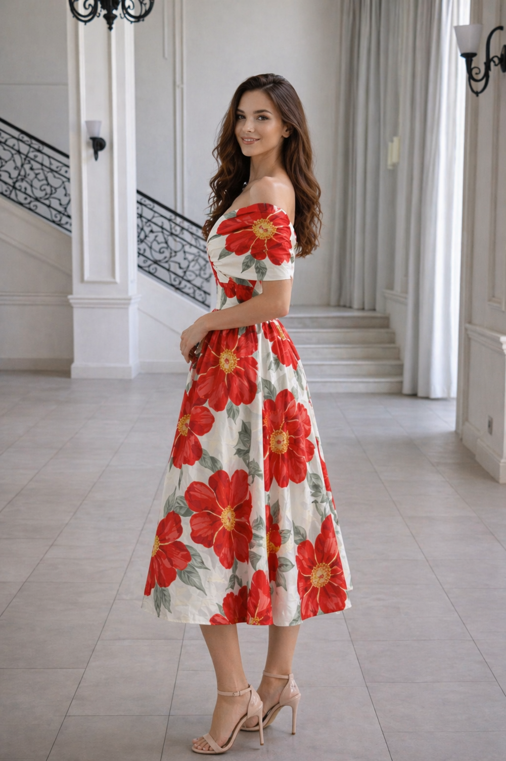 Red Blossom Breeze Midi