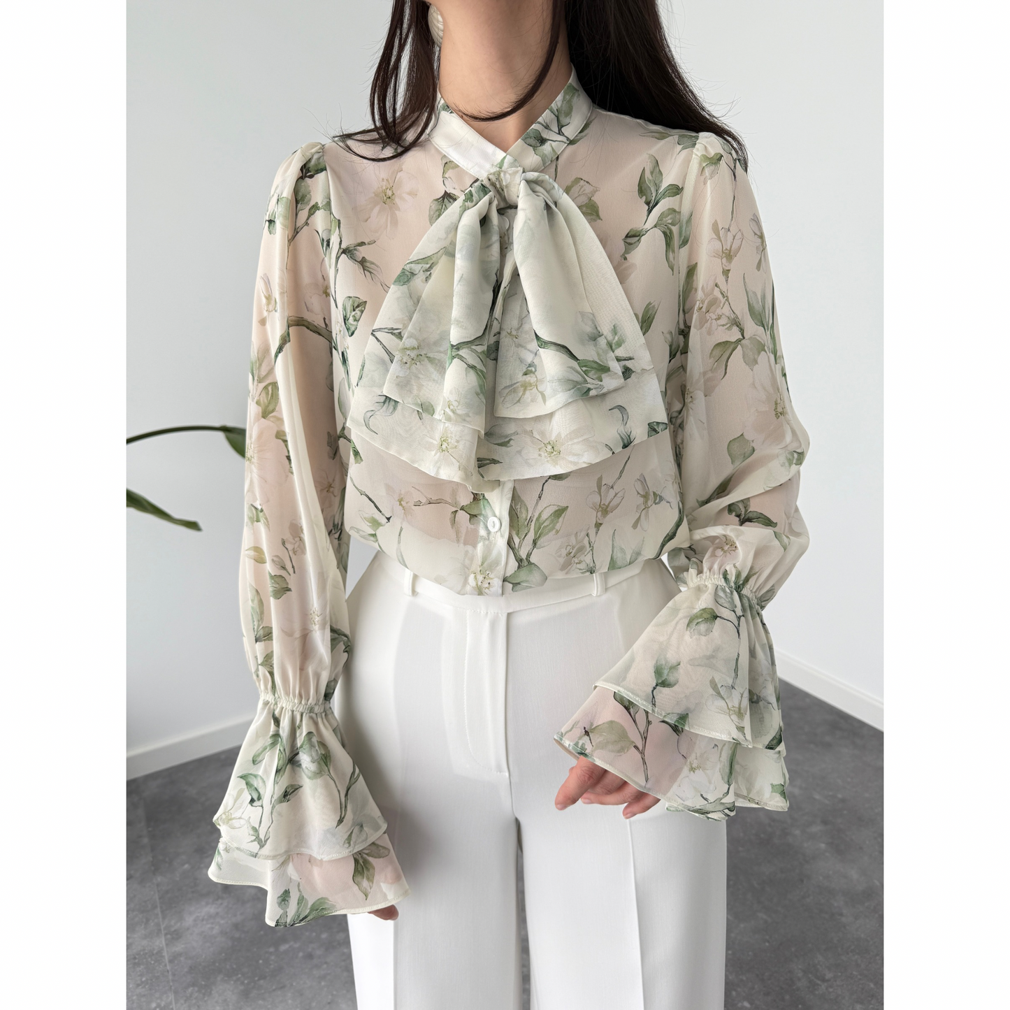 Bloomlight Ruffle Tie Blouse