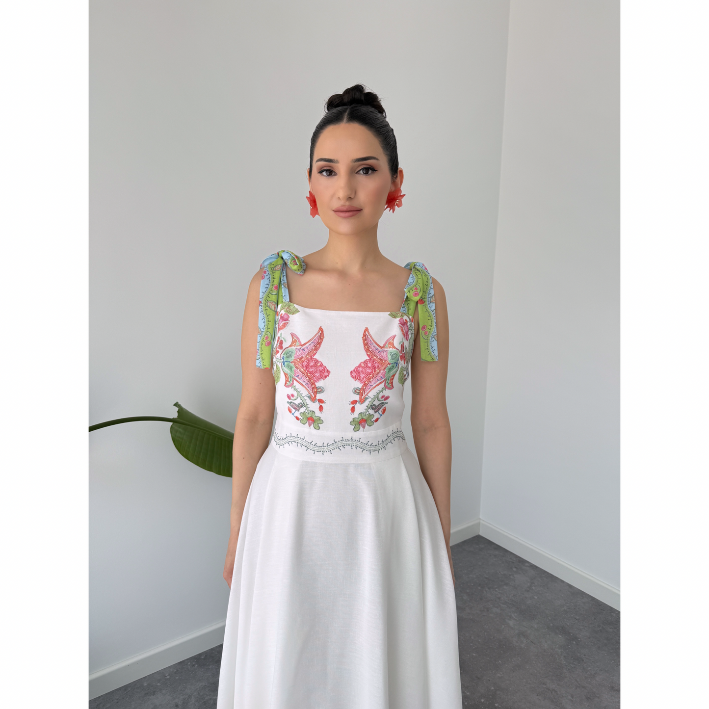 Flora Tie Maxi Dress