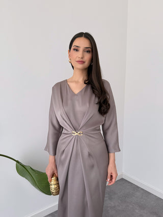 Soft Dusk Draped Midi