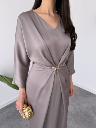 Soft Dusk Draped Midi