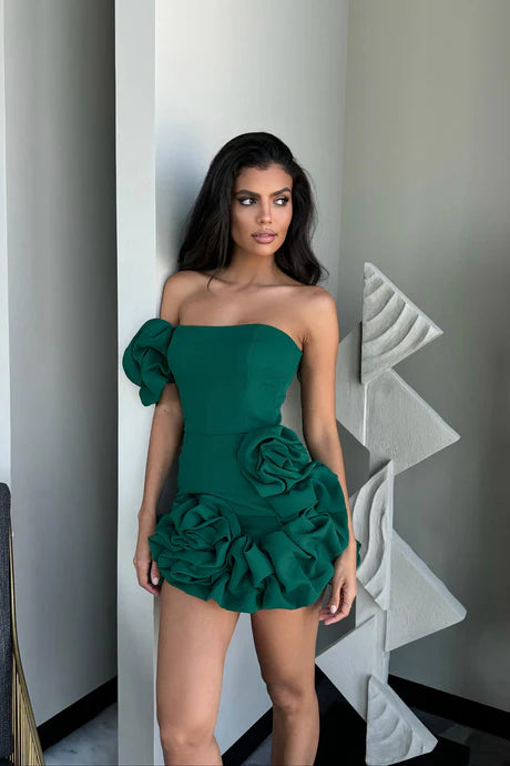 Dainty Bare One Shoulder Mini Dress