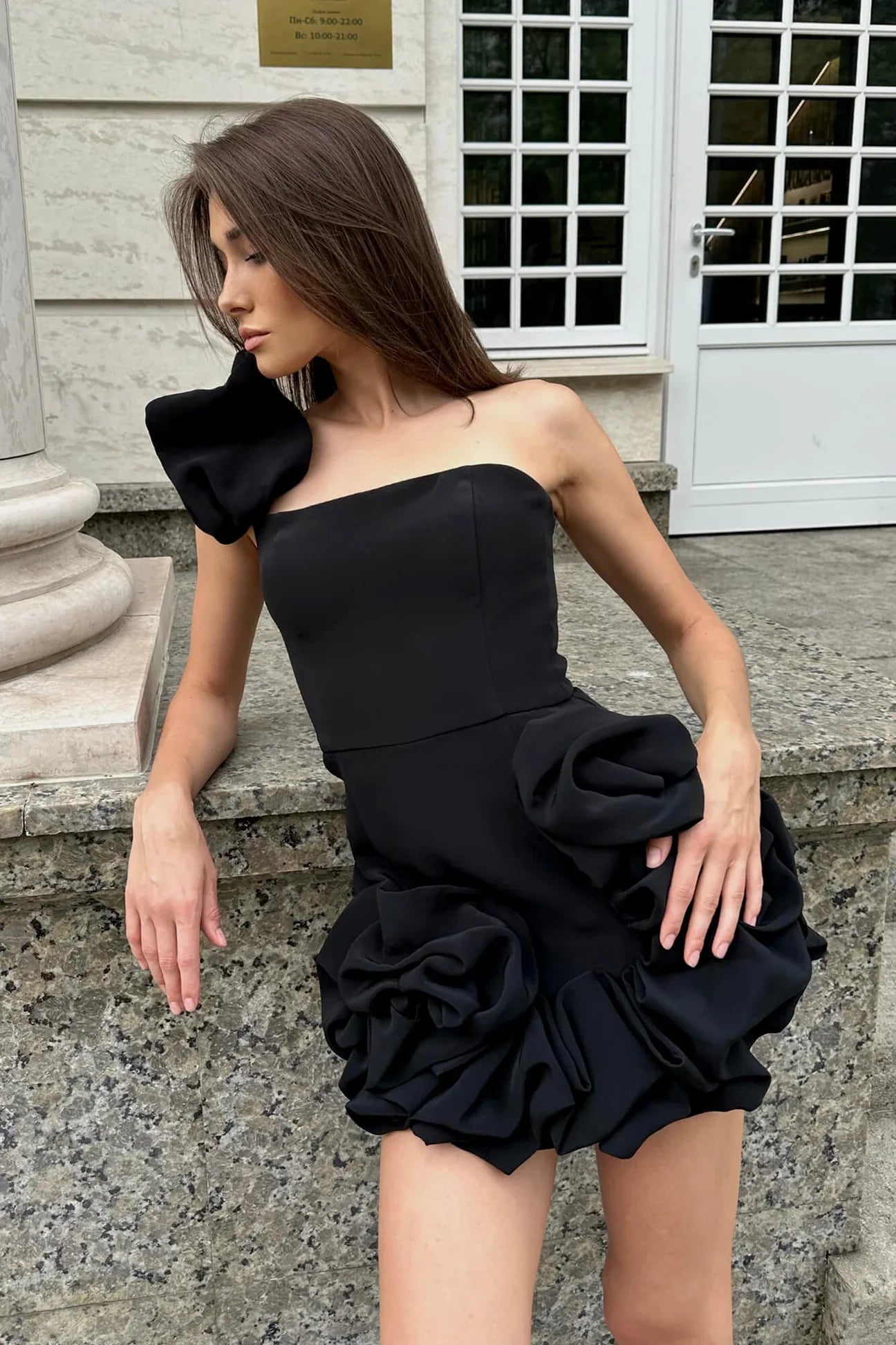 Dainty Bare One Shoulder Mini Dress