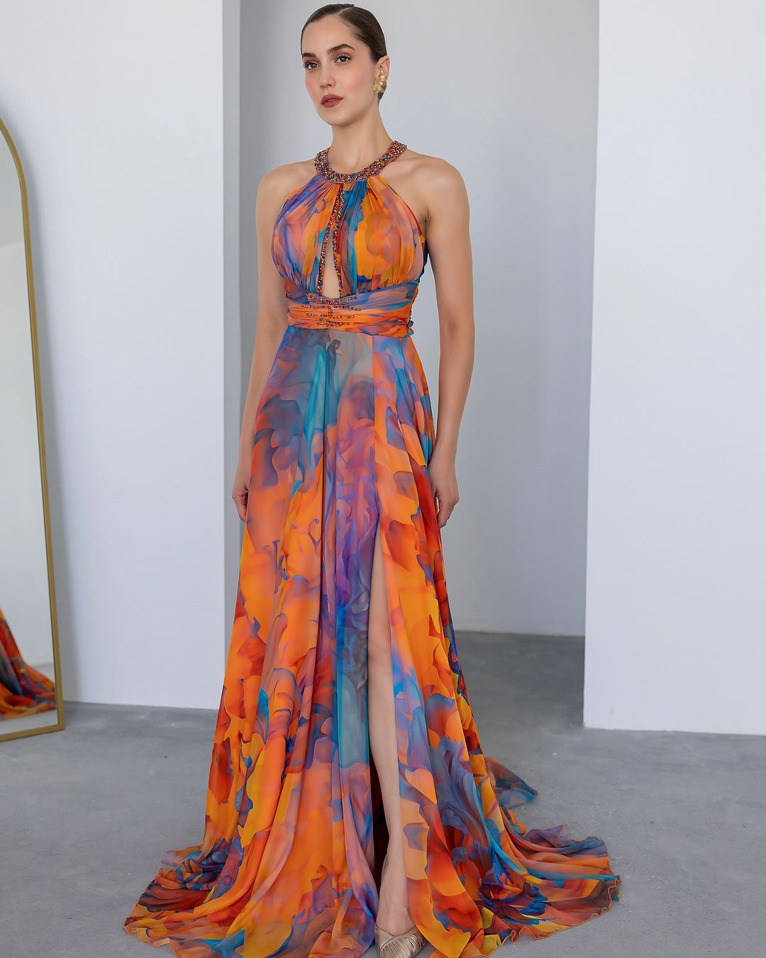blue and orange floral dress Arizona Floral Dress – Clay and Cai