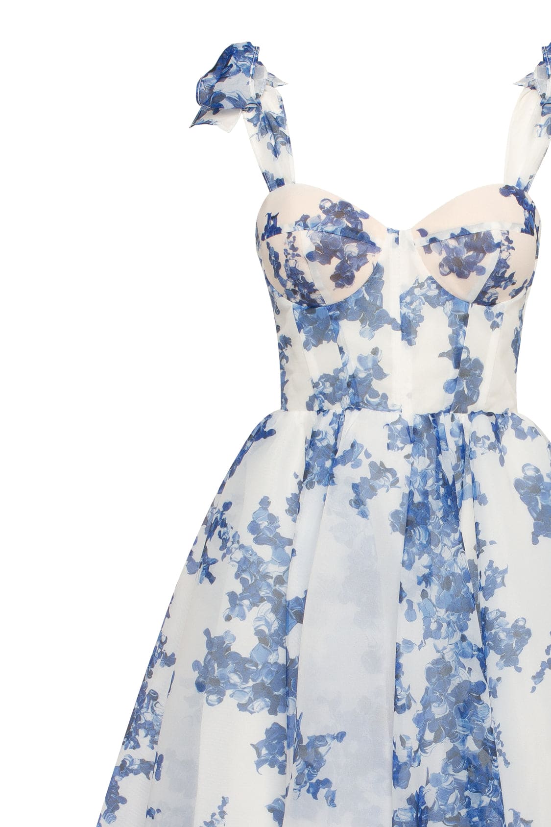 Hydrangea Tie-Strap Midi Dress