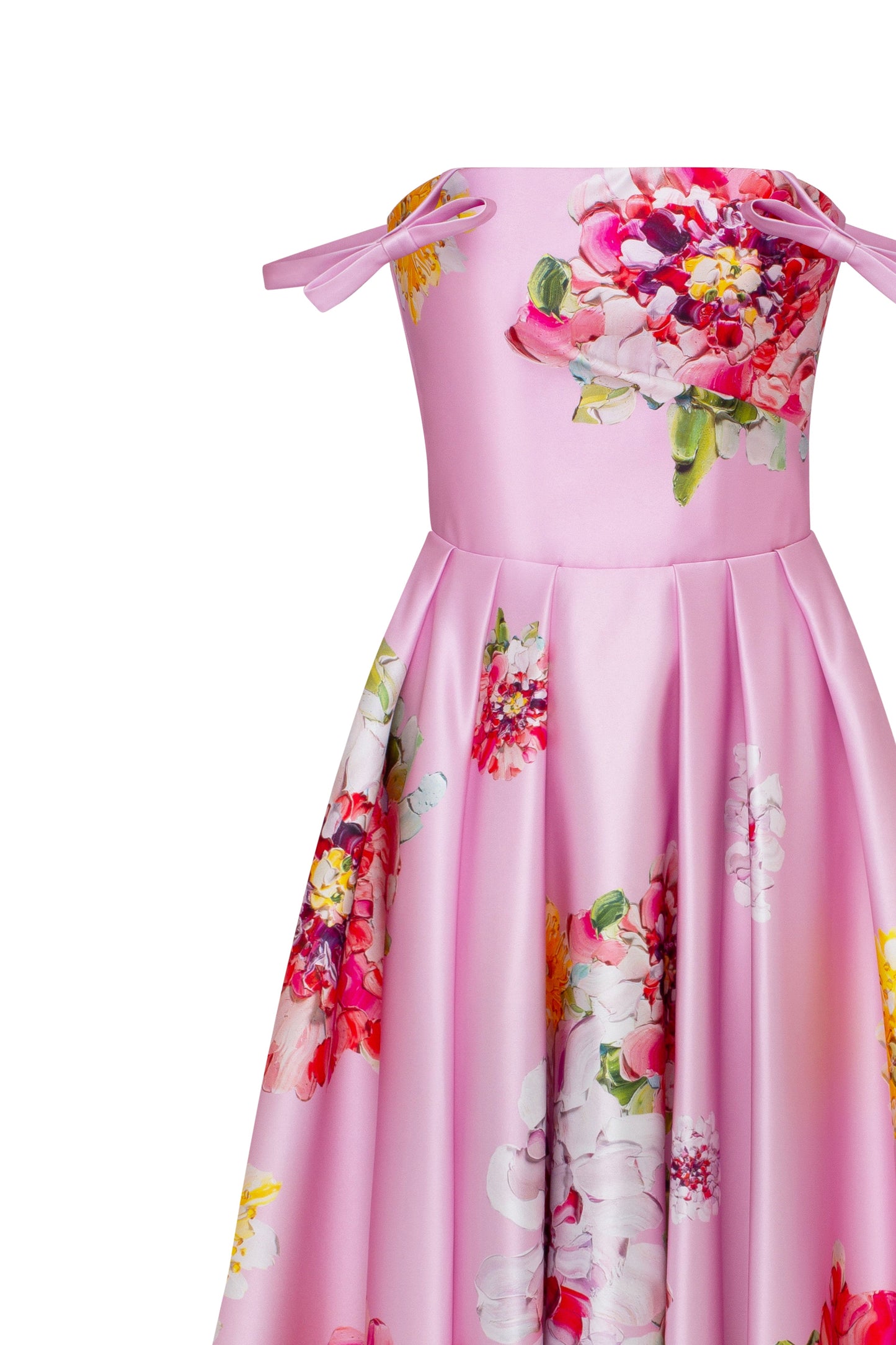 Blushing Blossom Tea-Length Pink Floral Dress