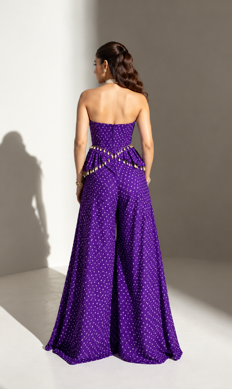 Royal Bandhani Corset Palazzo Set