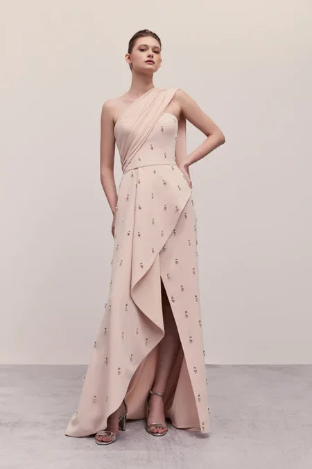 Blush Pleated Dress
