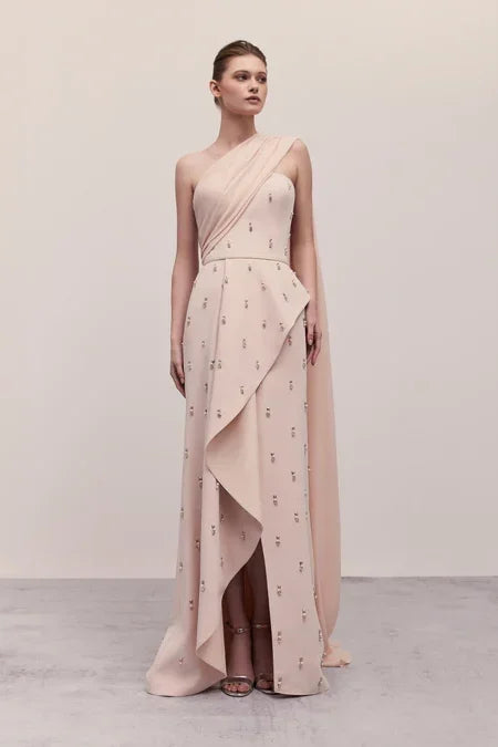 Blush Pleated Dress