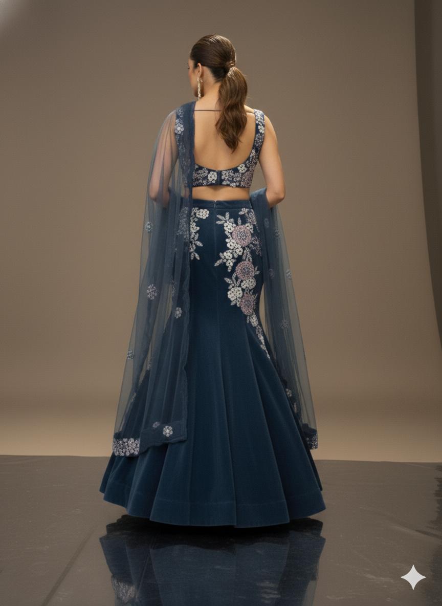 Celeste Navy Lehenga