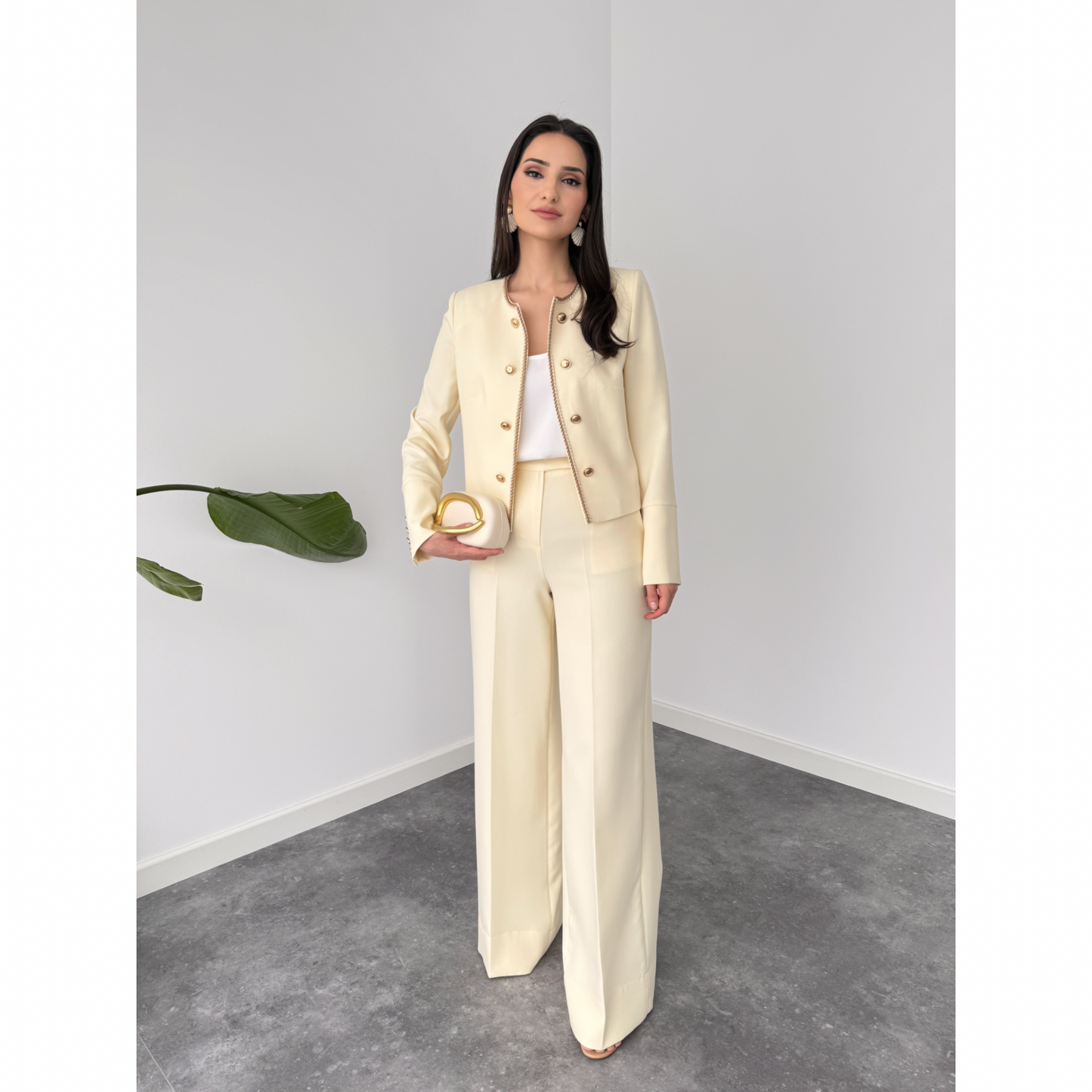 Angela Gold Buttoned Set