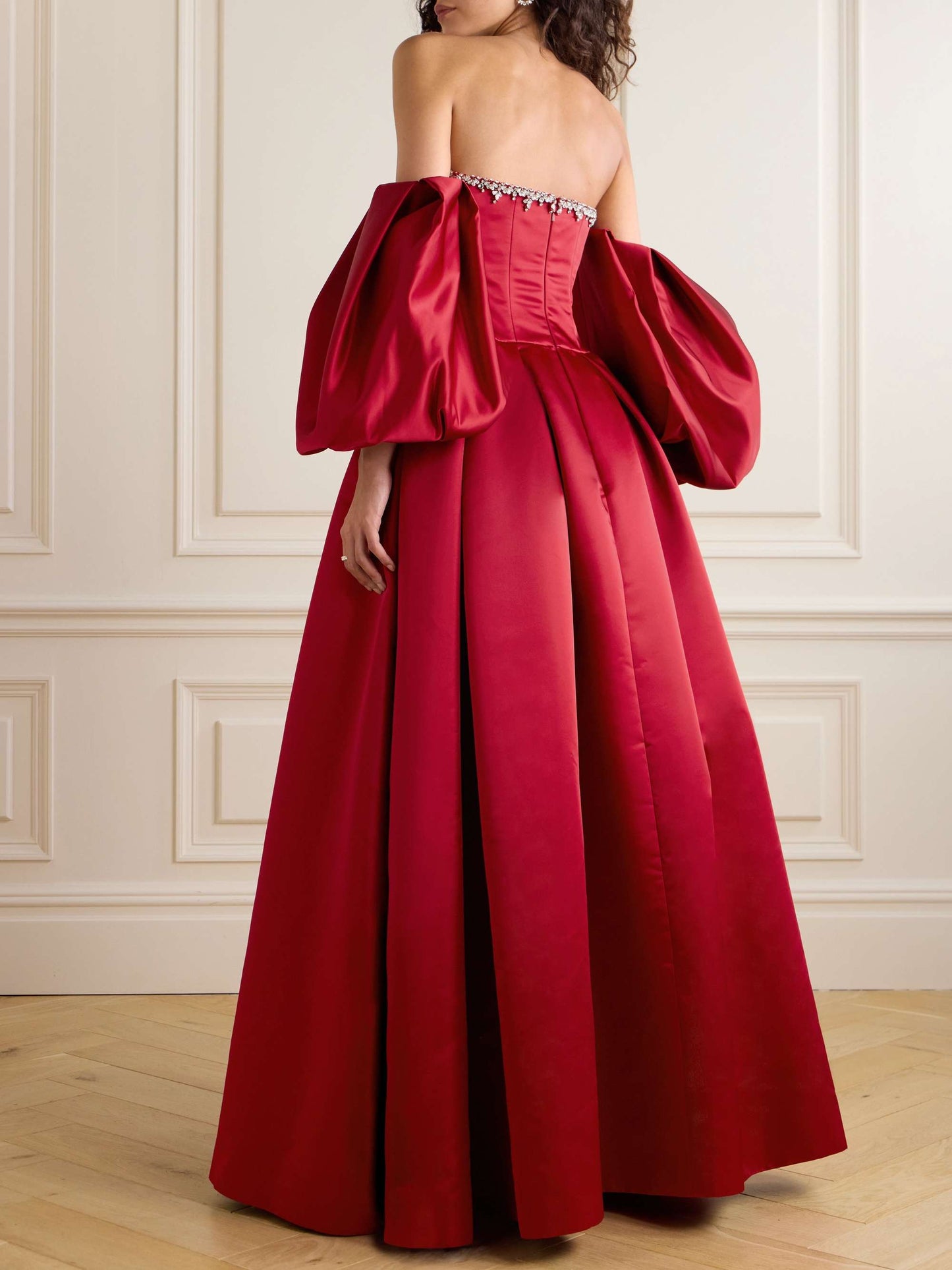 Mikado Crystal Embellished Dress