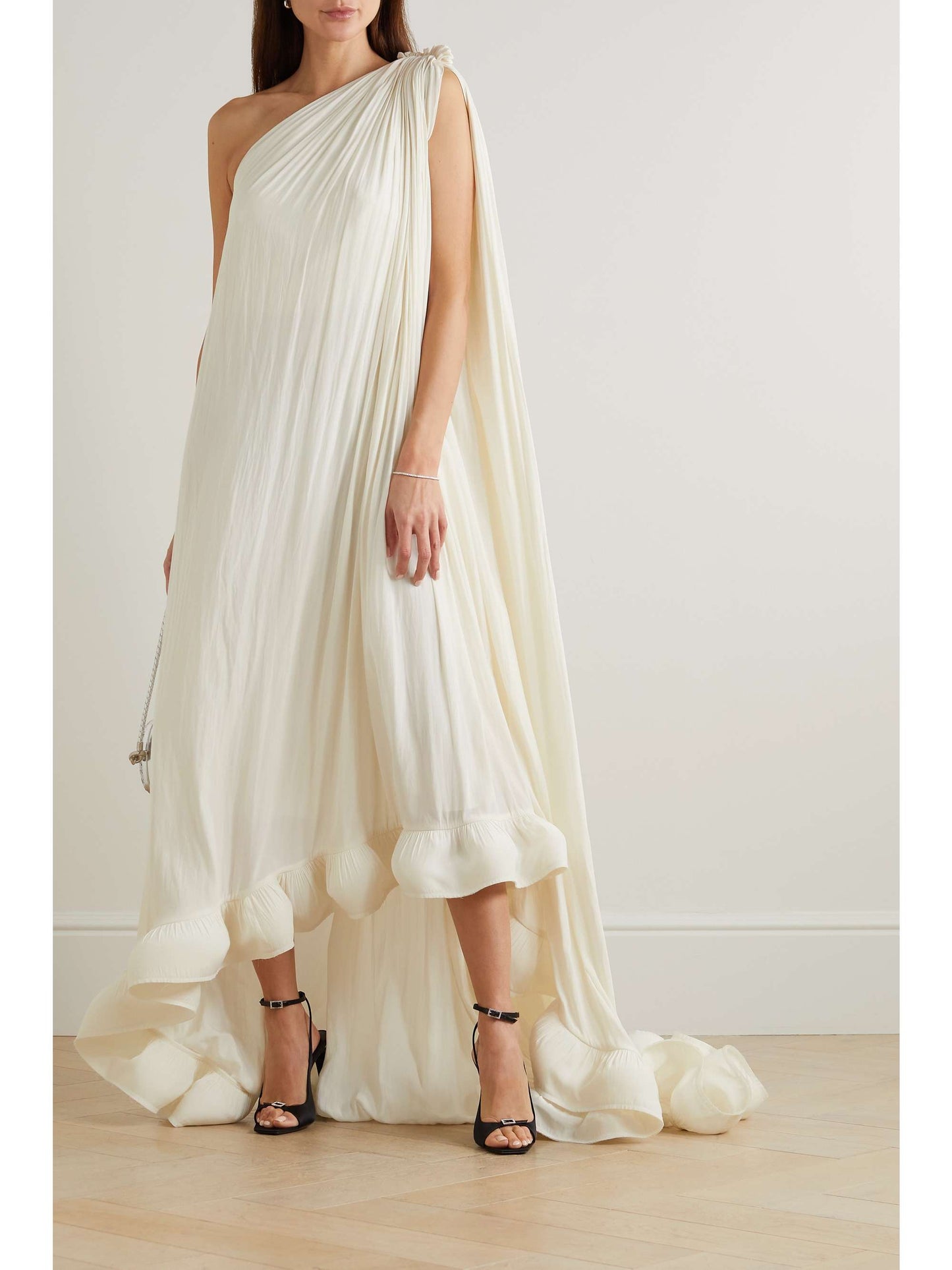 One-Shoulder Ruffled Gown