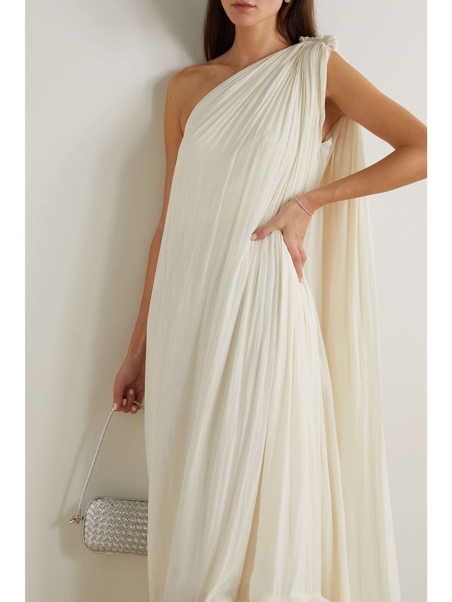 One-Shoulder Ruffled Gown