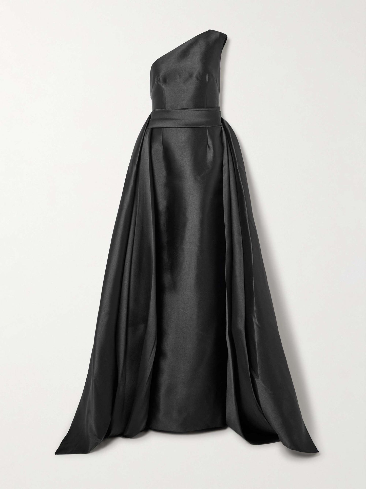 The Charo One-Shoulder Draped Twill Dress