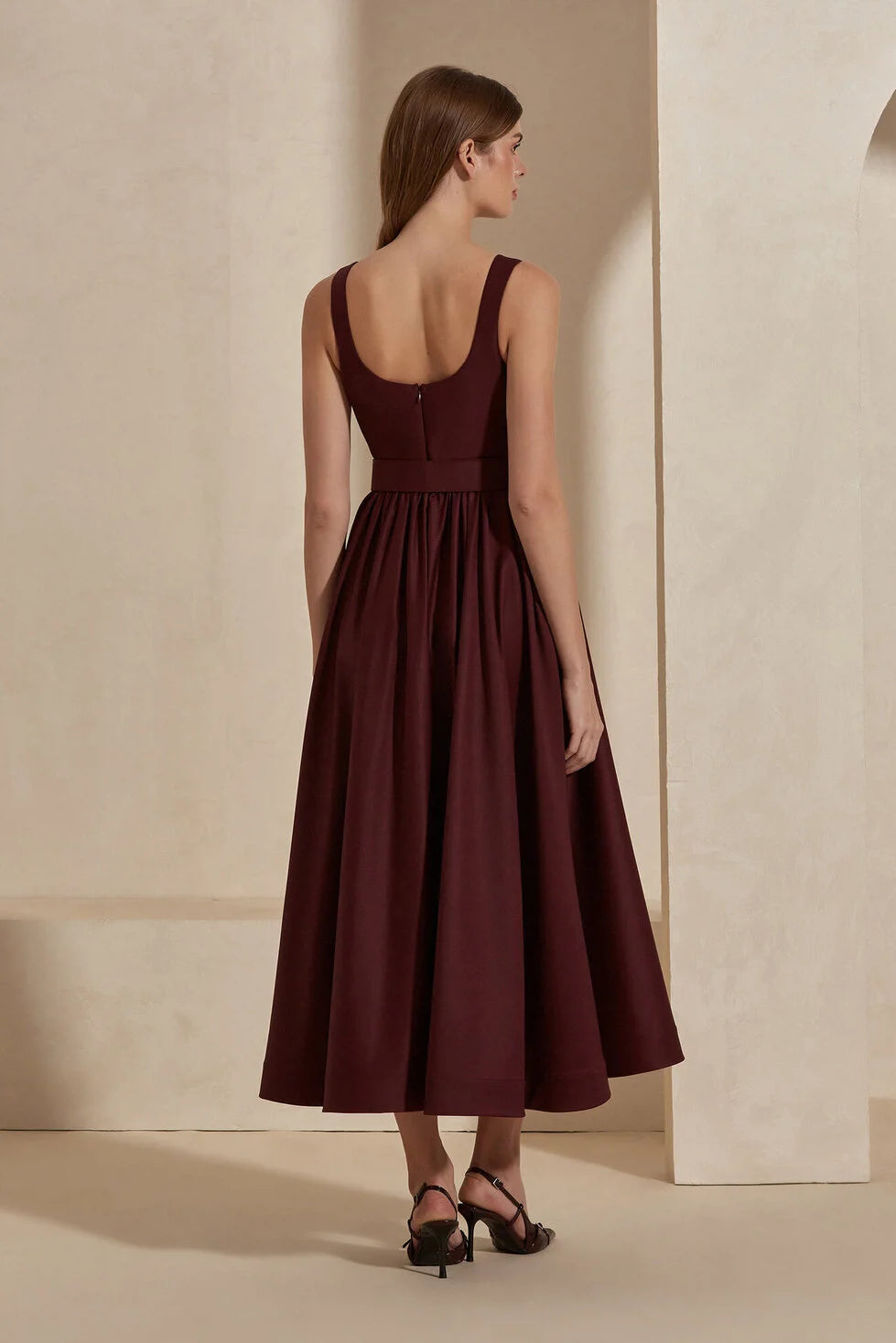 Corinna Cabernet Midi Dress
