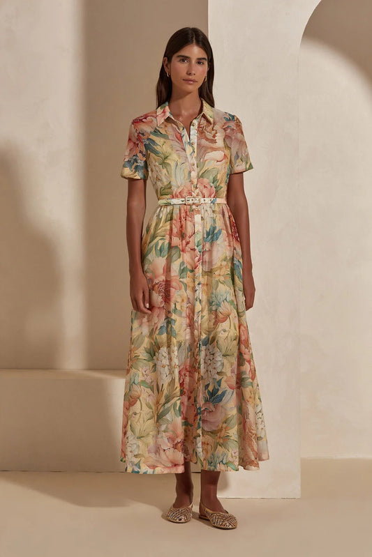 Apricot Blush Fit And Flare Dress