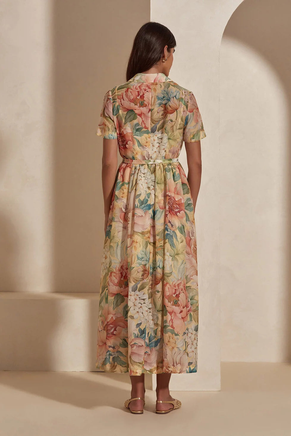 Apricot Blush Fit And Flare Dress