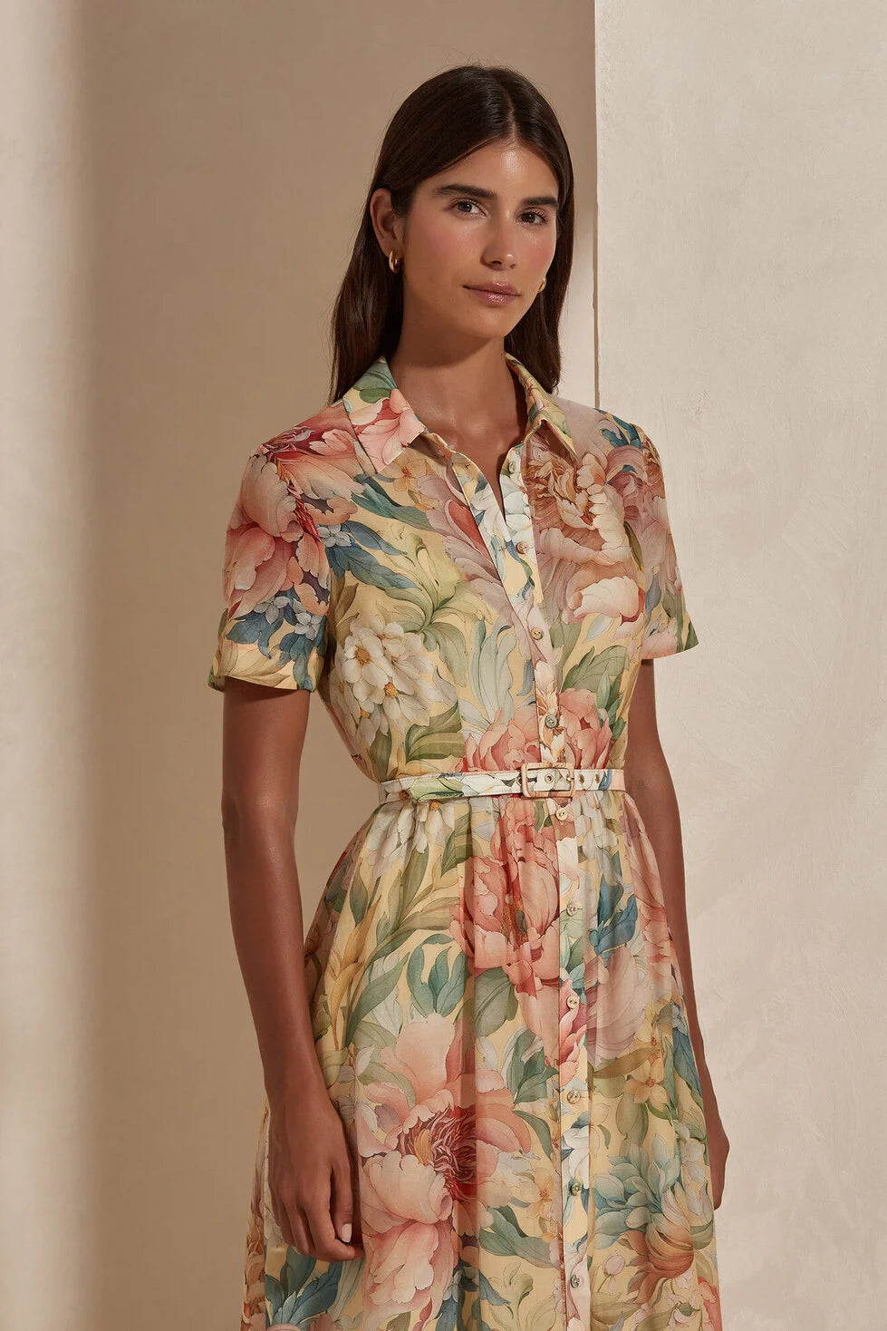 Apricot Blush Fit And Flare Dress