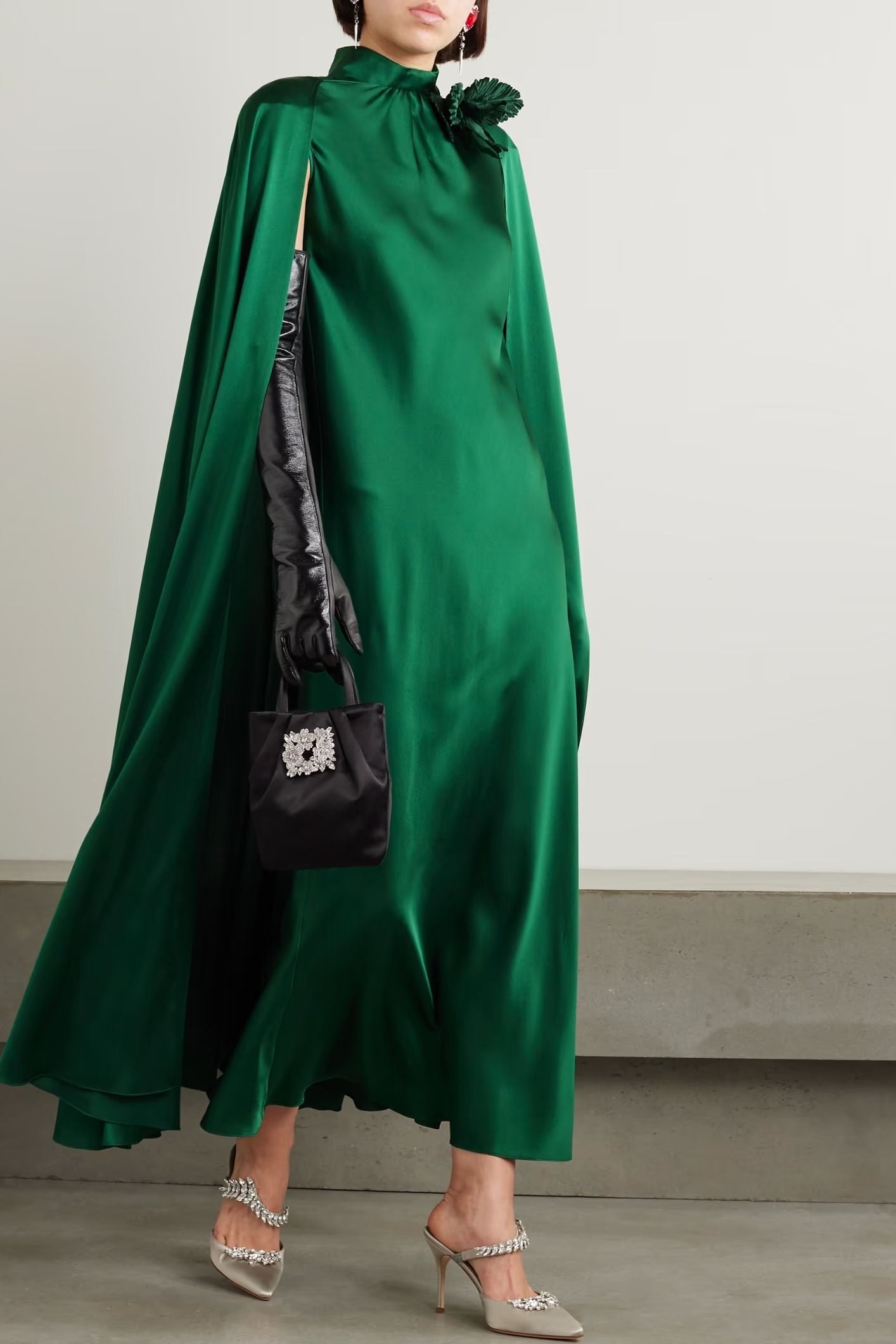 Cape Satin Gown