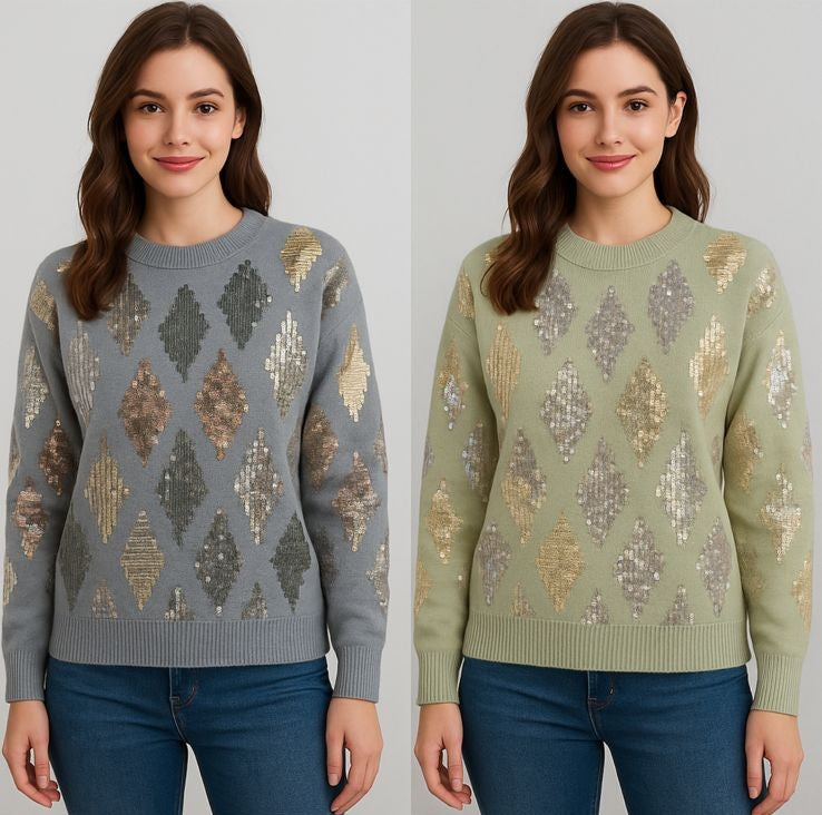 Textured Motif Crewneck