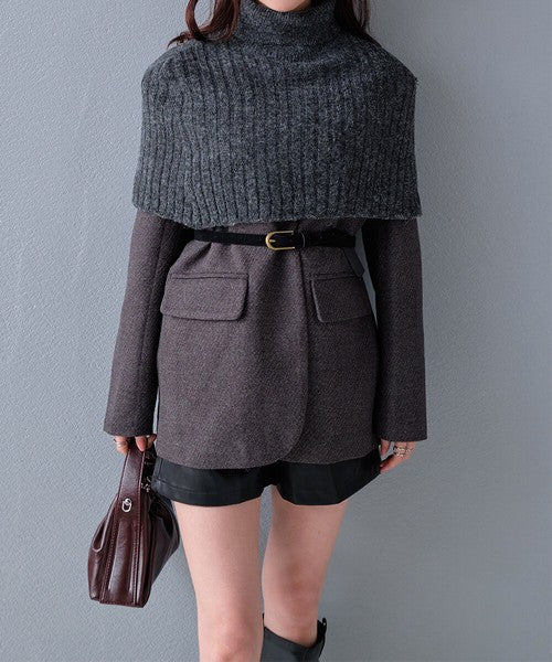 Overlay High-Neck Jacket