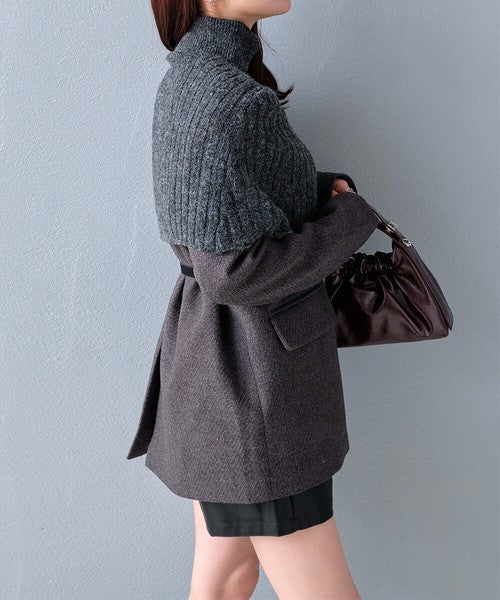 Overlay High-Neck Jacket