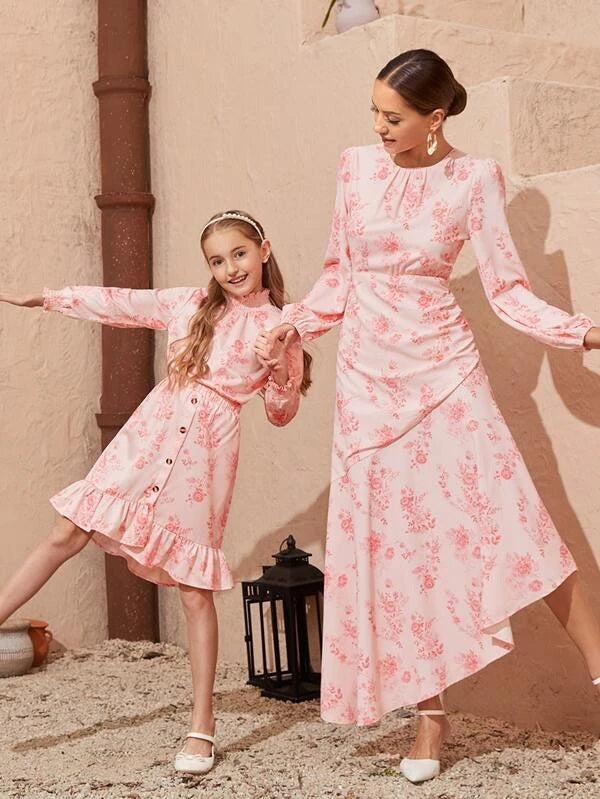 Mom + Me Floral Ensemble Dress