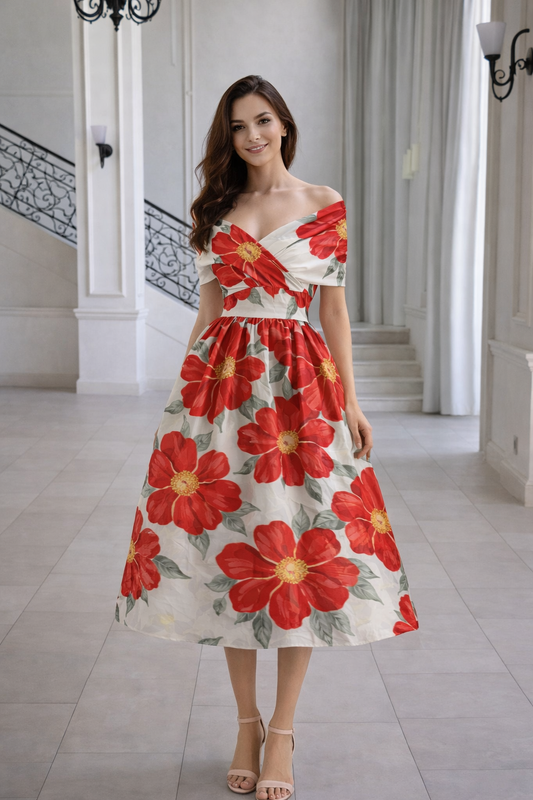Red Blossom Breeze Midi