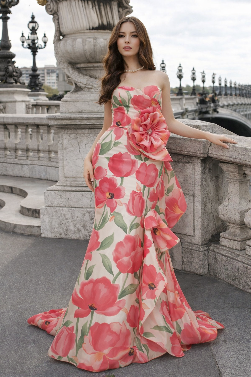 Coral Blossom Muse Gown