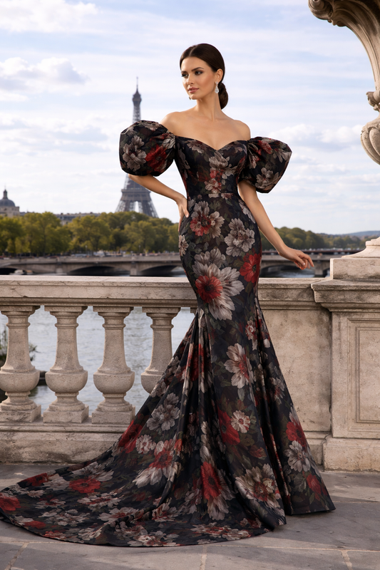 Noir Fleur gown
