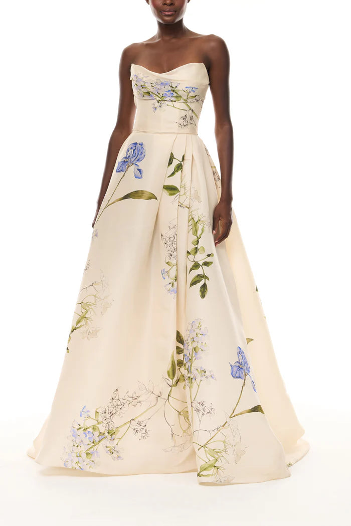 Botanical Peplum Elegance Dress