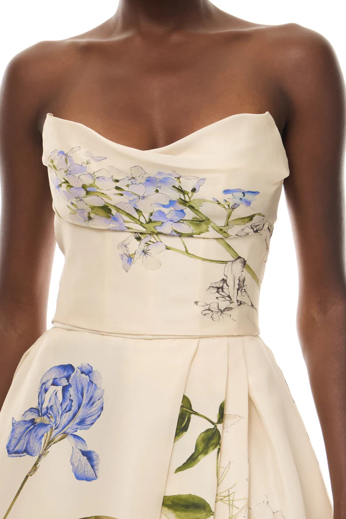 Botanical Peplum Elegance Dress