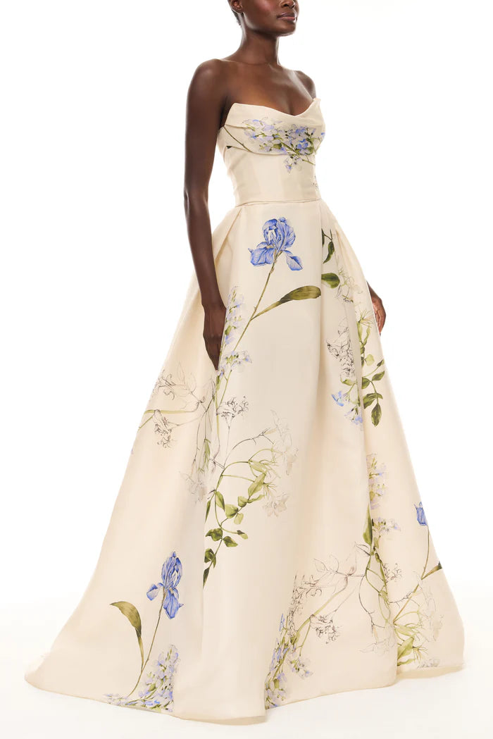 Botanical Peplum Elegance Dress