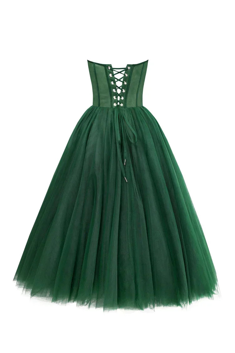 Emerald Green Strapless Puffy Dress Clay and Cai Emerald Green Strapless Puffy Dress Clay and Cai