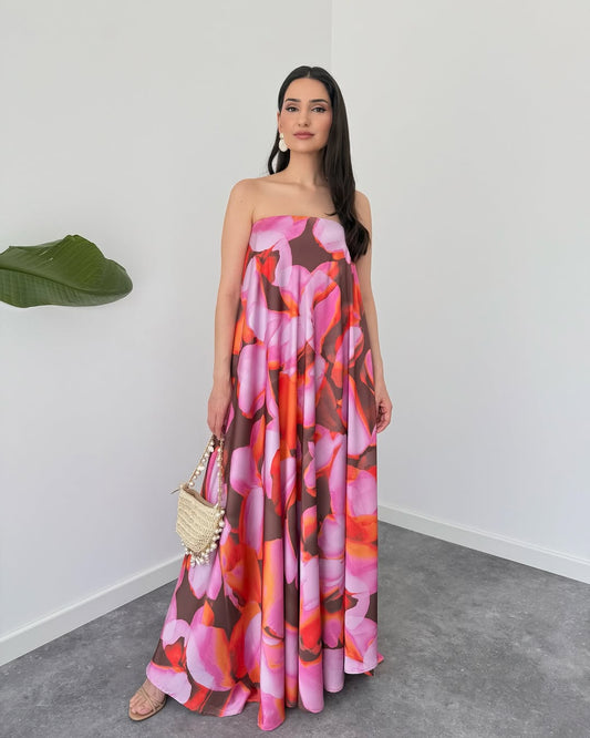 Petal Rush Strapless Maxi